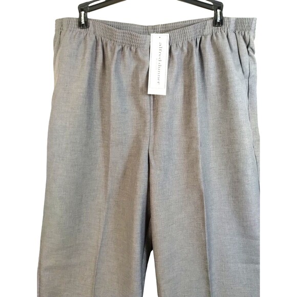 Alfred Dunner Trousers Pants Size 18W Grey Pull On Polyester Pocket Wide Leg NWT - Picture 2 of 7